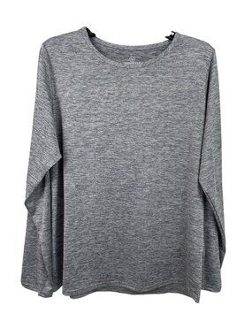 Real Essentials Womens Gray Long Sleeve Lightweight Top Size Large